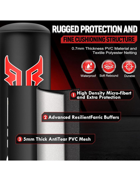 Saco de Boxeo Pesado YORWHIN 175 cm con Base y Guantes