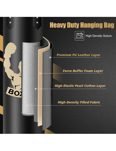 Saco de Boxeo Relleno YORWHIN 4FT con Guantes 12OZ para Adultos