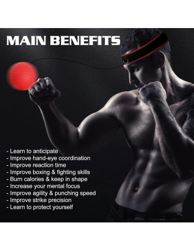 Conjunto de Boxeo KTEBO con 4 Pelotas y 2 Bandas Ajustables