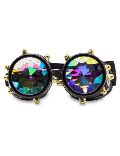 Gafas Steampunk de Caleidoscopio Windy City Novelties - Negro
