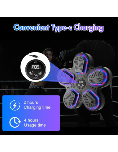 Máquina de Boxeo Musical ALSO GO 2025, 5 Objetivos, Bluetooth