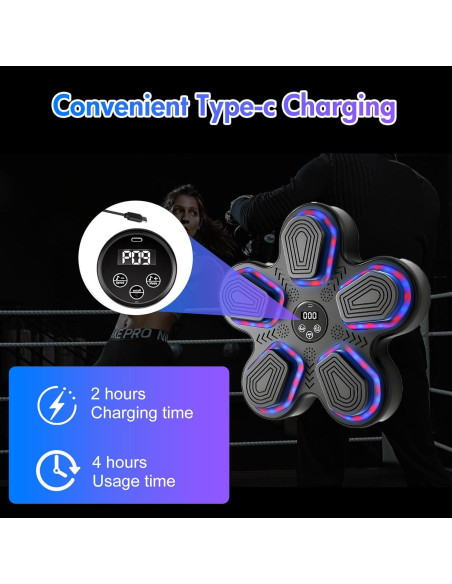 Máquina de Boxeo Musical ALSO GO 2025, 5 Objetivos, Bluetooth