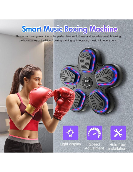Máquina de Boxeo Musical ALSO GO 2025, 5 Objetivos, Bluetooth