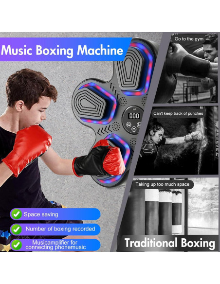 Máquina de Boxeo Musical ALSO GO 2025, 5 Objetivos, Bluetooth