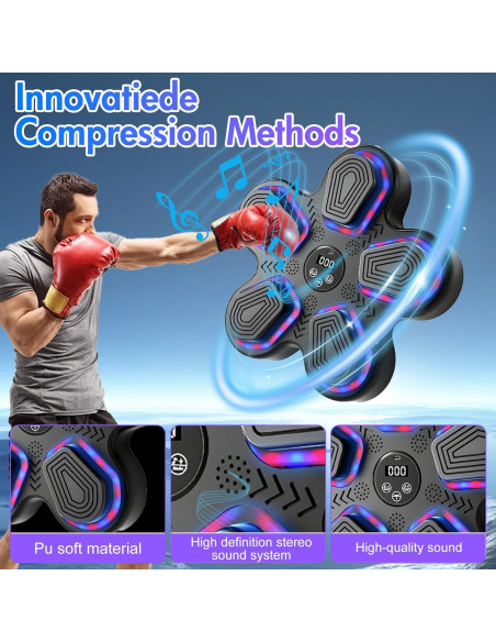Máquina de Boxeo Musical ALSO GO 2025, 5 Objetivos, Bluetooth