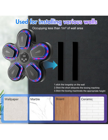 Máquina de Boxeo Musical ALSO GO 2025, 5 Objetivos, Bluetooth