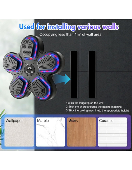 Máquina de Boxeo Musical ALSO GO 2025, 5 Objetivos, Bluetooth