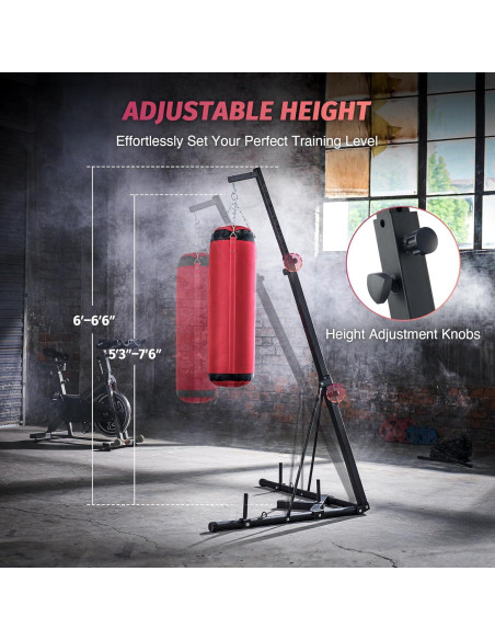 Soporte para Saco de Boxeo ZELUS HBS-N17U-BK Ajustable