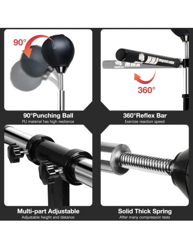 Barra de Boxeo Giratoria INNOLIFE con 2 Pelotas de Velocidad