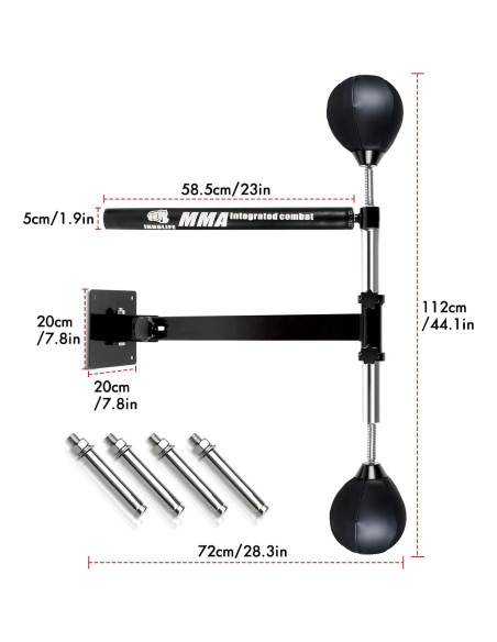 Barra de Boxeo Giratoria INNOLIFE con 2 Pelotas de Velocidad