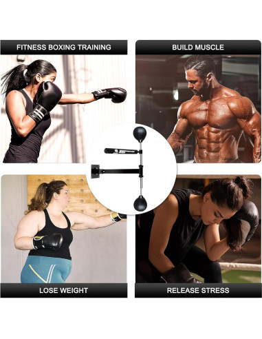 Barra de Boxeo Giratoria INNOLIFE con 2 Pelotas de Velocidad