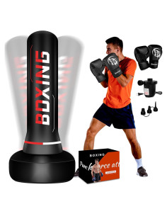 Saco de Boxeo Independiente SPOXING 177.8 cm con Guantes y Bomba