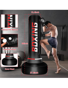 Saco de Boxeo Independiente SPOXING 177.8 cm con Guantes y Bomba 2