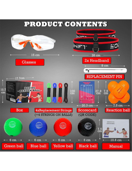 Bola de Reflexión de Boxeo Soul Shift - Paquete Familiar con Gafas