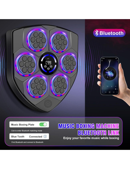 Máquina de Boxeo Musical YORWHIN con Guantes y Bluetooth