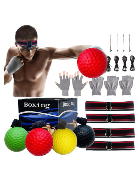 Conjunto de entrenamiento de boxeo KANGHUANG con 4 bolas y guantes
