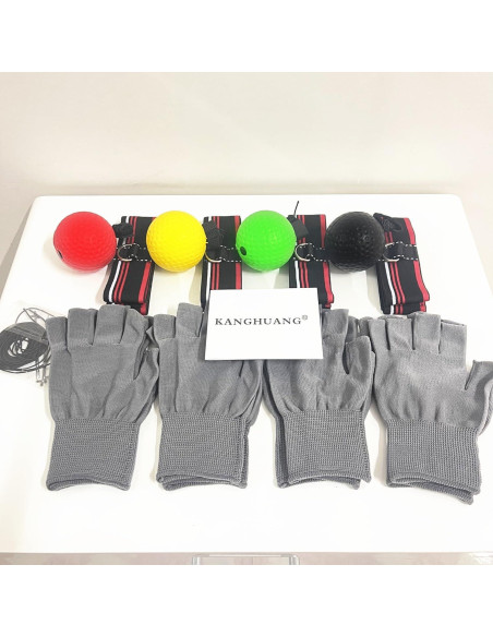 Conjunto de entrenamiento de boxeo KANGHUANG con 4 bolas y guantes