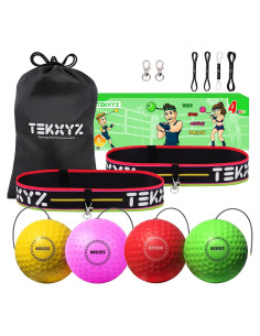 Paquete Familiar de Pelotas de Boxeo TEKXYZ - 4 Pelotas de Reflexión