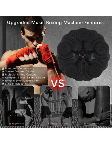 Máquina de Boxeo Musical SHENGSHI MBM1500 con Guantes - Entrenador Interactivo para Adultos y Niños