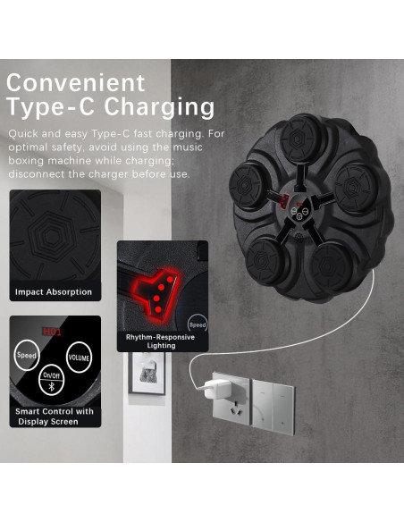 Máquina de Boxeo Musical SHENGSHI MBM1500 con Guantes - Entrenador Interactivo para Adultos y Niños Máquina de Boxeo Musical SHENGSHI MBM1500 con Guantes - Entrenador Interactivo para Adultos y Niños