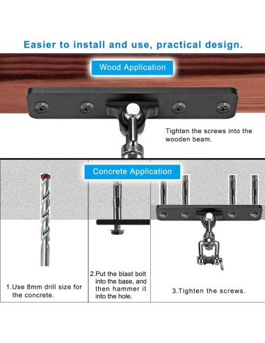 Soporte de Techo para Bolsa Pesada Lifeswell 272 kg Rotación 360