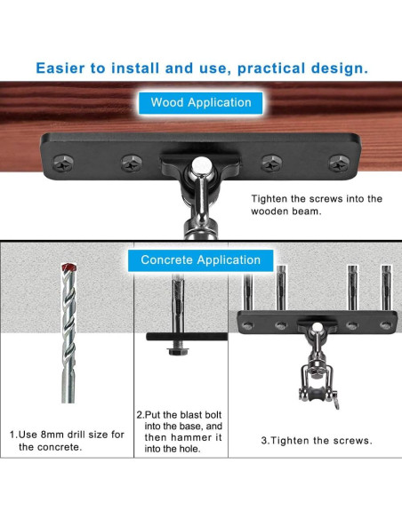 Soporte de Techo para Bolsa Pesada Lifeswell 272 kg Rotación 360