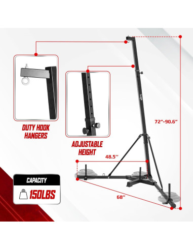 Soporte de Bolsa Pesada Plegable Yes4All 68 kg Ajustable