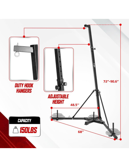 Soporte de Bolsa Pesada Plegable Yes4All 68 kg Ajustable
