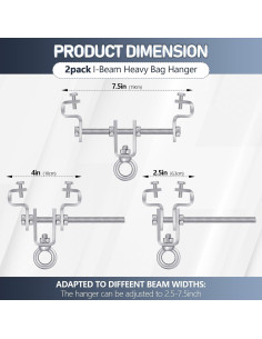 Soporte de Bolsa Pesada MorningRo para Viga I - 2 Pcs, Acero 2
