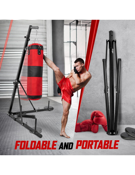 Soporte de Bolsa Pesada Plegable Yes4All 68 kg Ajustable
