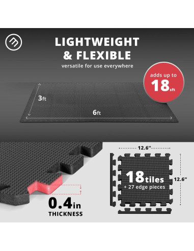 Alfombrilla de Ejercicio BeMaxx - 18 Piezas EVA 1.67 m