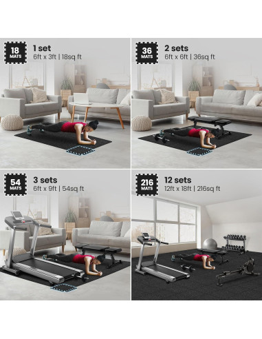 Alfombrilla de Ejercicio BeMaxx - 18 Piezas EVA 1.67 m