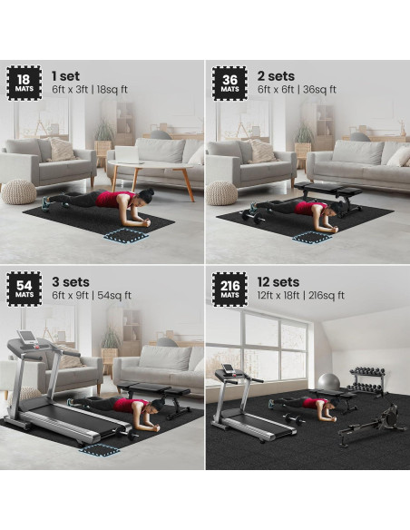 Alfombrilla de Ejercicio BeMaxx - 18 Piezas EVA 1.67 m