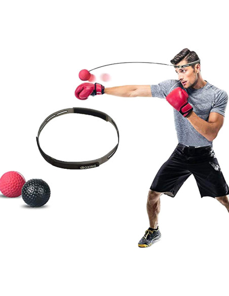 Bola de Boxeo Reflex Stolife con Banda - Entrenamiento Agilidad 2 Pzas