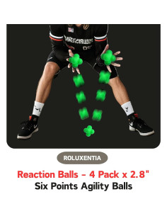 Paquete de 4 Pelotas de Reacción ROLUXENTIA 7.1 cm Multi-Deporte 2
