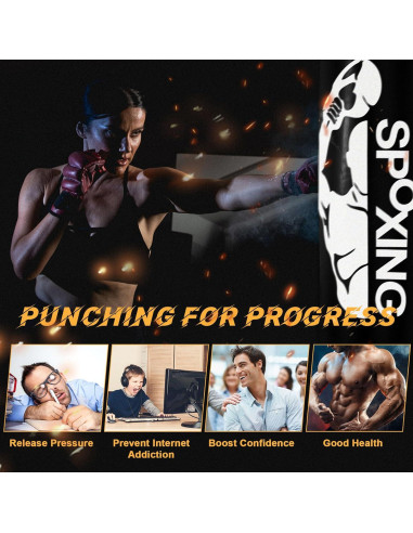 Saco de Boxeo Vobab 178 cm con Soporte Plegable para Adultos