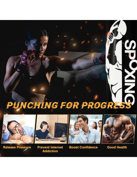 Saco de Boxeo Vobab 178 cm con Soporte Plegable para Adultos