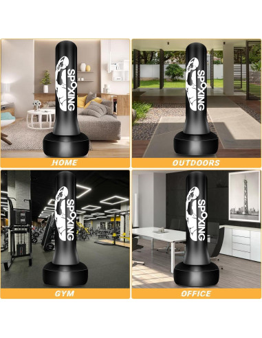 Saco de Boxeo Vobab 178 cm con Soporte Plegable para Adultos