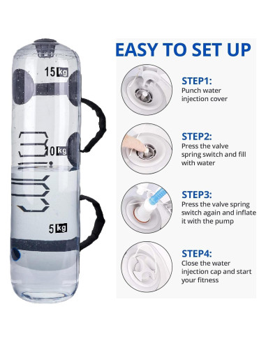 Bolsa de Agua con Pesas Solim 15 KG para Entrenamiento de Fuerza
