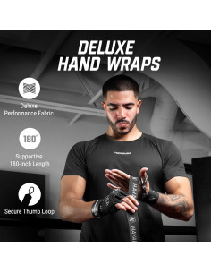 Vendas de Boxeo Hayabusa Deluxe 180" Nylon Unisex Negro 2