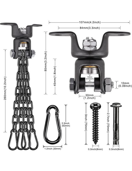 Soporte para Saco de Boxeo BeneLabel con Cadena Negra 362.87 kg