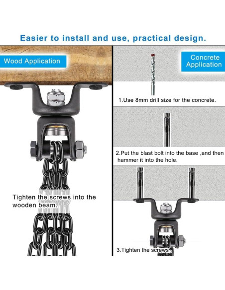 Soporte para Saco de Boxeo BeneLabel con Cadena Negra 362.87 kg