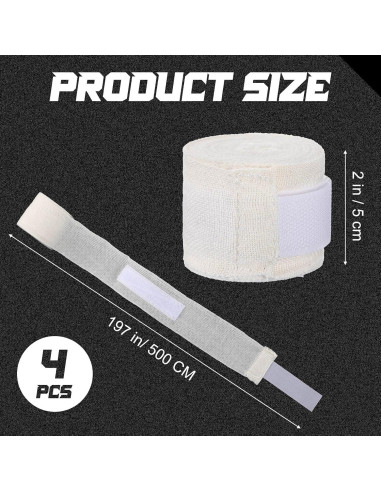 4 Vendajes de Gasa para Boxeo RoundFunny 500 cm Unisex
