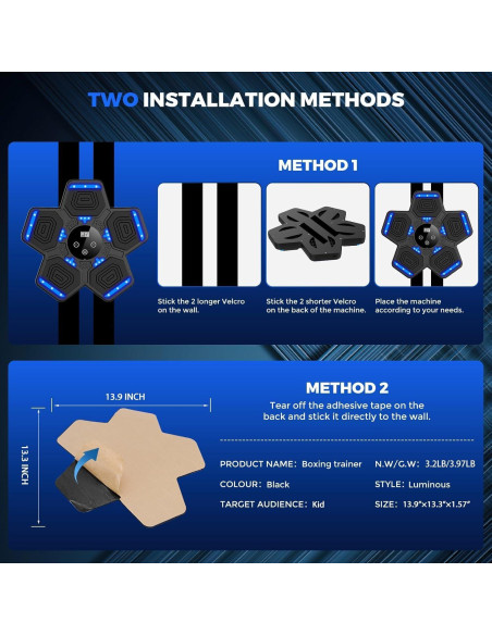 Máquina de Boxeo Musical 2025 QJ22 con Bluetooth y Guantes