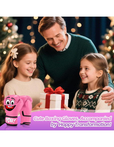 Guantes de Boxeo YORWHIN 4Oz para Niños 3-8 Años Rosa