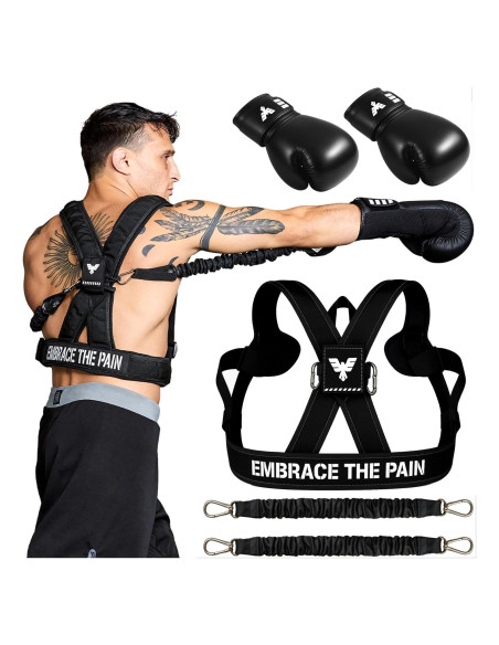 Arnés de Boxeo Elite Sports con Guantes 12oz y Bandas Ajustables