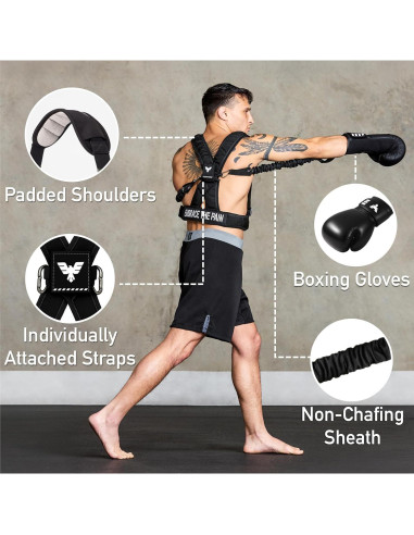 Arnés de Boxeo Elite Sports con Guantes 12oz y Bandas Ajustables