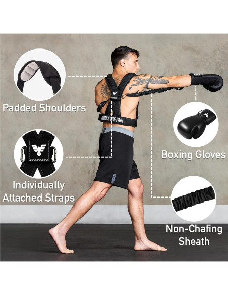 Arnés de Boxeo Elite Sports con Guantes 12oz y Bandas Ajustables