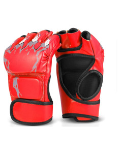 Guantes de MMA Flexzion Rojo Sin Dedos para Sparring