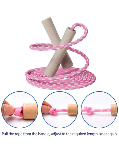 Cuerda de Salto Ajustable Homello para Niños - Algodón y Madera